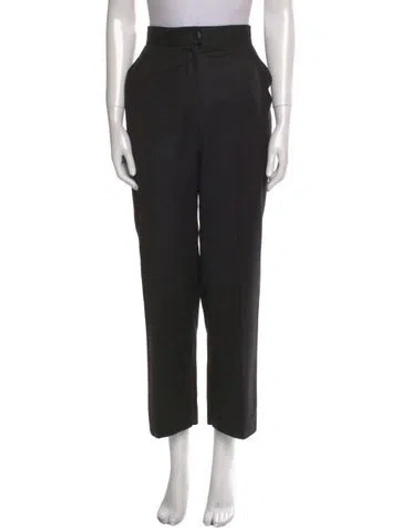 Pre-owned Chanel Vintage Straight Leg Pants In Black