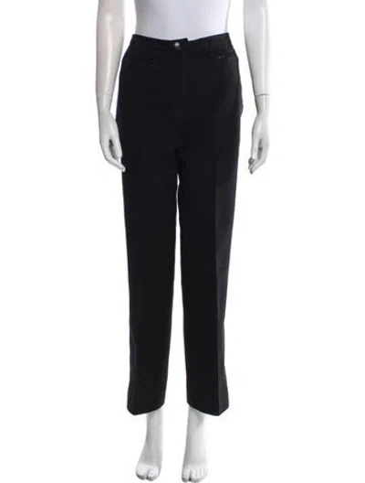 Pre-owned Chanel Vintage Straight Leg Pants In Black