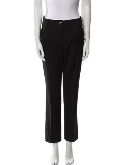 Pre-owned Chanel Vintage Straight Leg Pants In Black