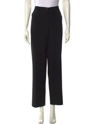 Pre-owned Chanel Vintage Straight Leg Pants In Black