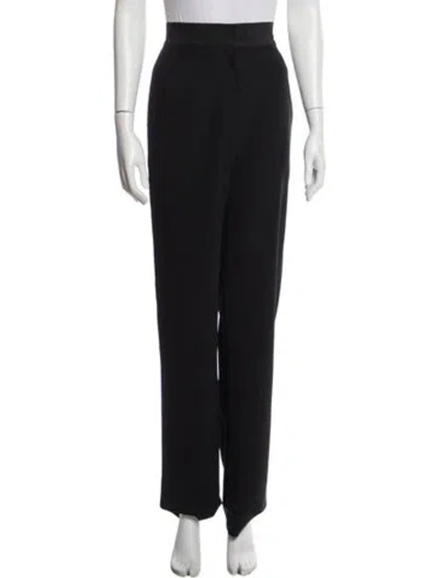 Pre-owned Chanel Vintage Straight Leg Pants In Black