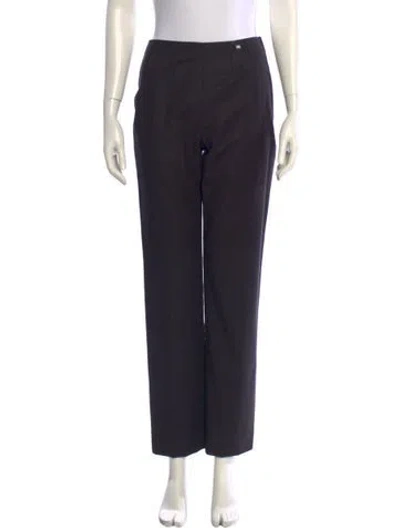 Pre-owned Chanel Vintage Straight Leg Pants In Black