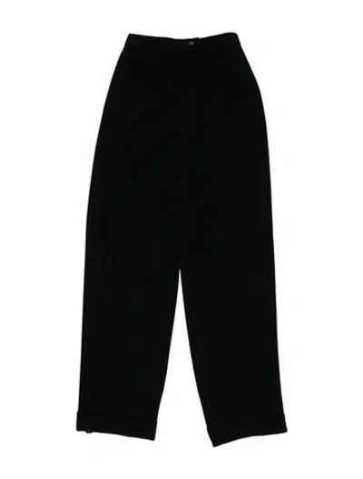 Pre-owned Chanel Vintage Straight Leg Pants In Black