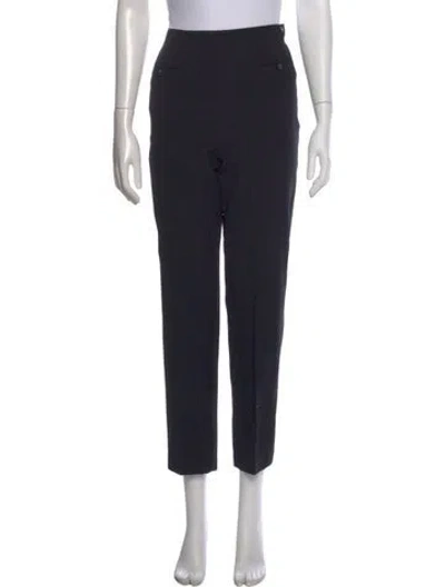 Pre-owned Chanel Vintage Straight Leg Pants In Black