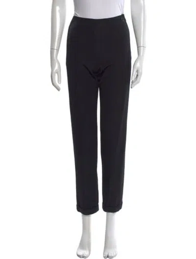 Pre-owned Chanel Vintage Straight Leg Pants In Black