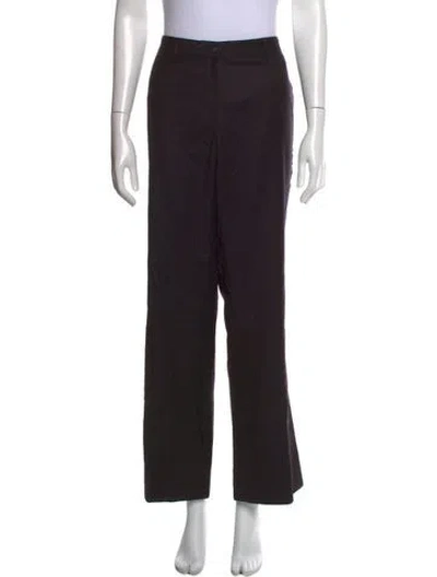 Pre-owned Chanel Vintage Straight Leg Pants In Black
