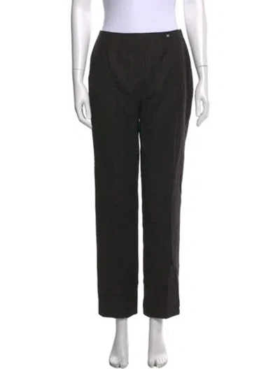Pre-owned Chanel Vintage Straight Leg Pants In Black