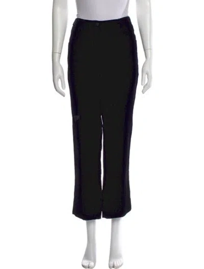 Pre-owned Chanel Vintage Straight Leg Pants In Black