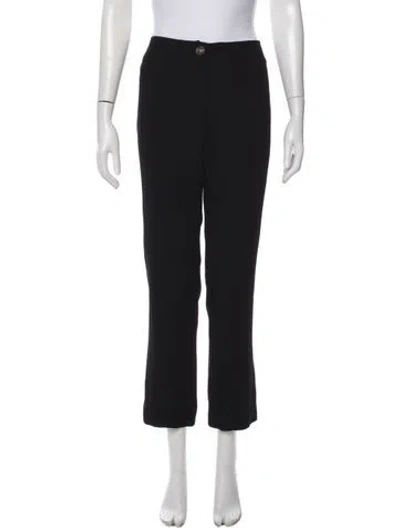 Pre-owned Chanel Vintage Straight Leg Pants In Black