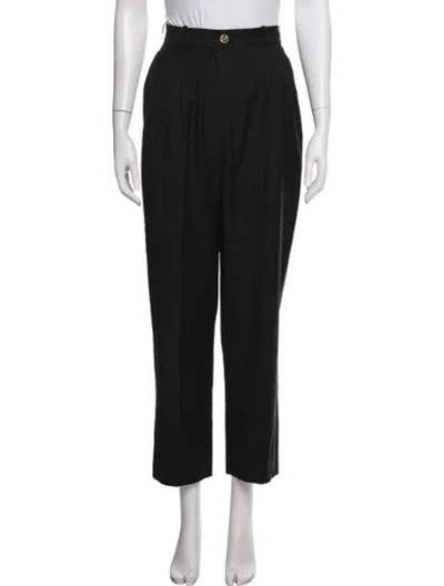 Pre-owned Chanel Vintage Straight Leg Pants In Black