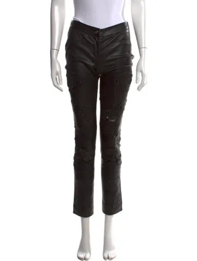 Pre-owned Chanel Vintage Straight Leg Pants In Black
