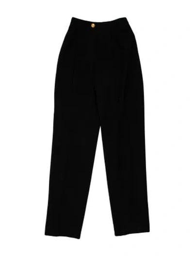 Pre-owned Chanel Vintage Straight Leg Pants In Black