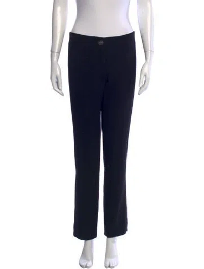 Pre-owned Chanel Vintage Straight Leg Pants In Black