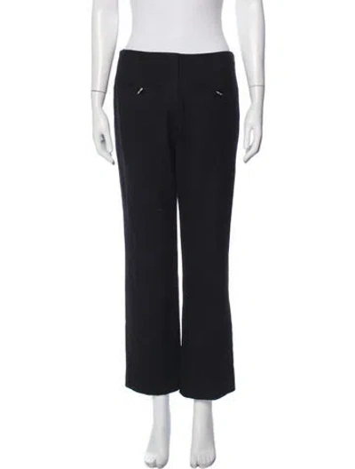 Pre-owned Chanel Vintage Straight Leg Pants In Black