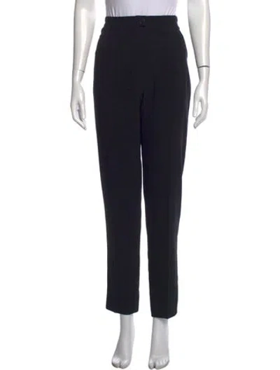 Pre-owned Chanel Vintage Straight Leg Pants In Black