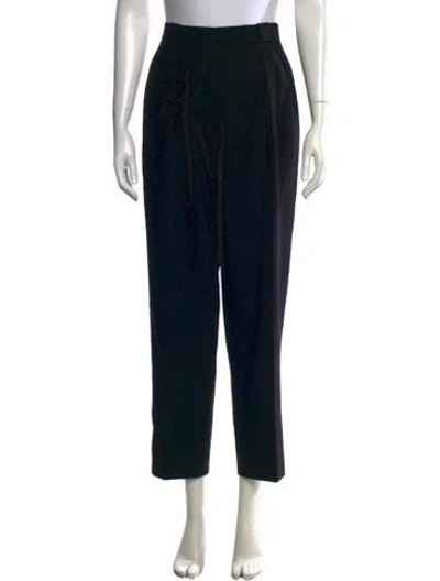 Pre-owned Chanel Vintage Straight Leg Pants In Black
