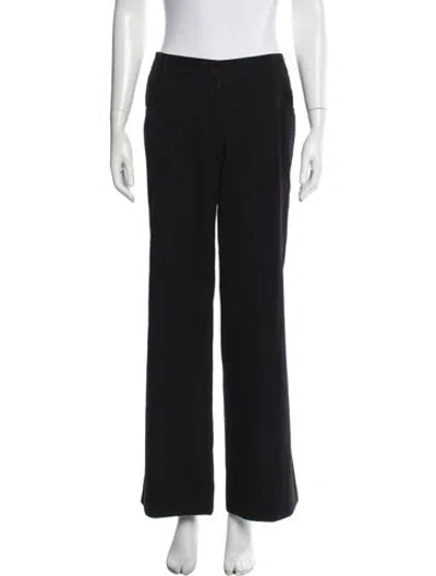 Pre-owned Chanel Vintage Straight Leg Pants In Black
