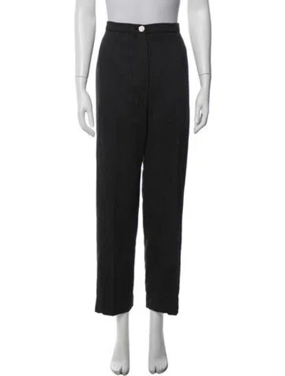 Pre-owned Chanel Vintage Straight Leg Pants In Black