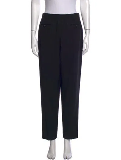 Pre-owned Chanel Vintage Straight Leg Pants In Black