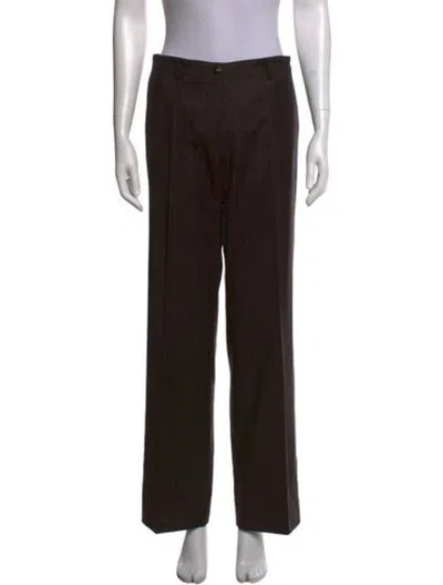 Pre-owned Chanel Vintage Straight Leg Pants In Black