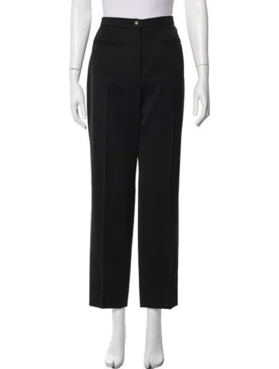 Pre-owned Chanel Vintage Straight Leg Pants In Black