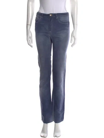 Pre-owned Chanel Vintage Straight Leg Pants In Blue