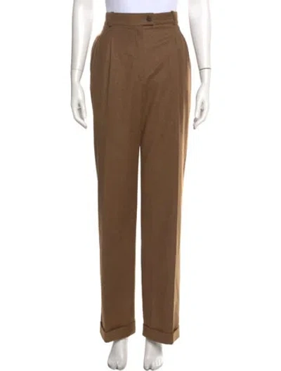 Pre-owned Chanel Vintage Straight Leg Pants In Brown