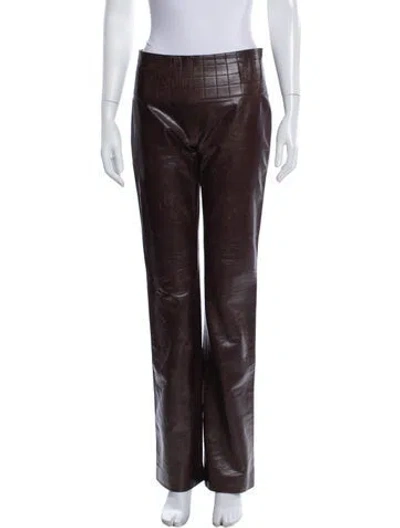 Pre-owned Chanel Vintage Straight Leg Pants In Brown