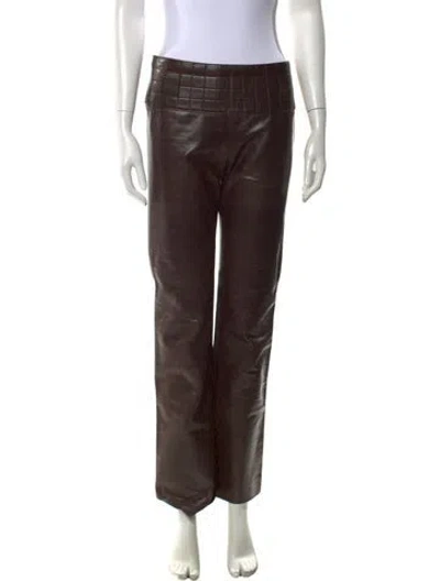 Pre-owned Chanel Vintage Straight Leg Pants In Brown
