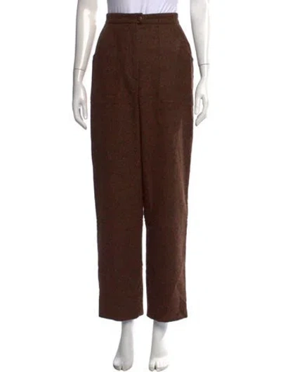 Pre-owned Chanel Vintage Straight Leg Pants In Brown