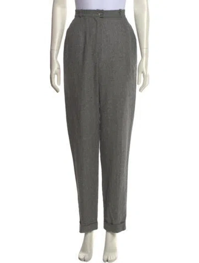 Pre-owned Chanel Vintage Straight Leg Pants In Gray