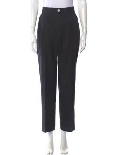 Pre-owned Chanel Vintage Straight Leg Pants In Gray