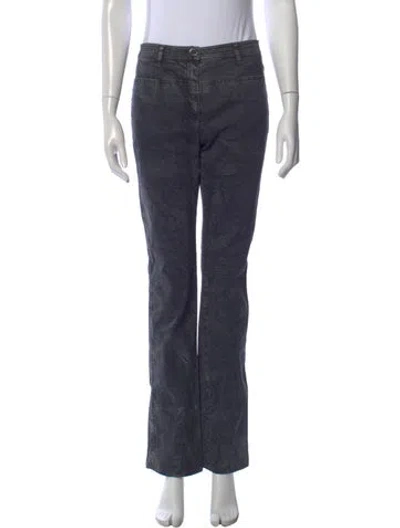 Pre-owned Chanel Vintage Straight Leg Pants In Gray
