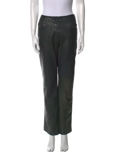 Pre-owned Chanel Vintage Straight Leg Pants In Green