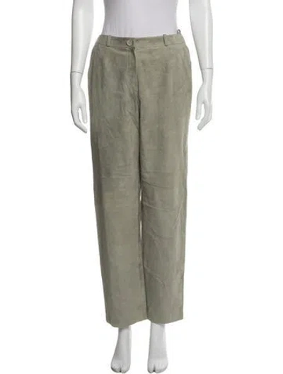 Pre-owned Chanel Vintage Straight Leg Pants In Green