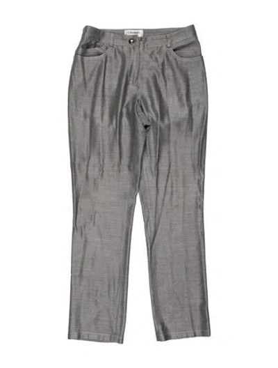 Pre-owned Chanel Vintage Straight Leg Pants In Grey