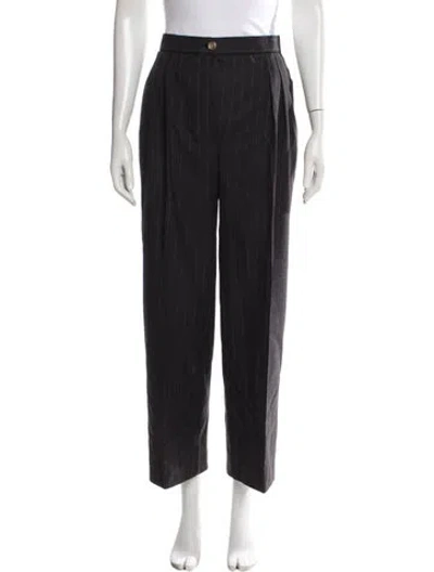 Pre-owned Chanel Vintage Straight Leg Pants In Grey
