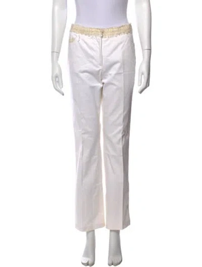 Pre-owned Chanel Vintage Straight Leg Pants In Neutral
