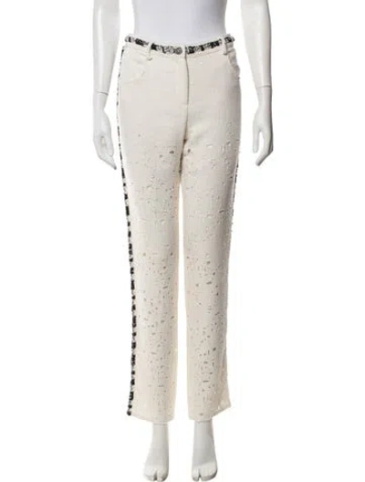 Pre-owned Chanel Vintage Straight Leg Pants In Neutrals