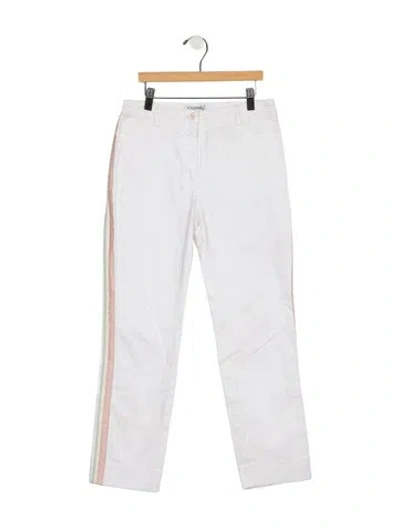 Pre-owned Chanel Vintage Straight Leg Pants In Neutrals