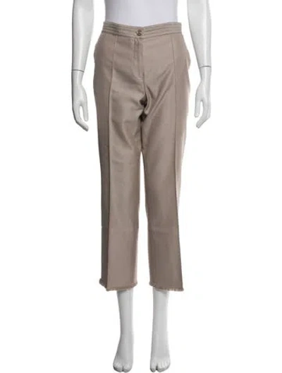 Pre-owned Chanel Vintage Straight Leg Pants In Neutrals