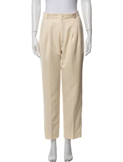 Pre-owned Chanel Vintage Straight Leg Pants In Neutrals