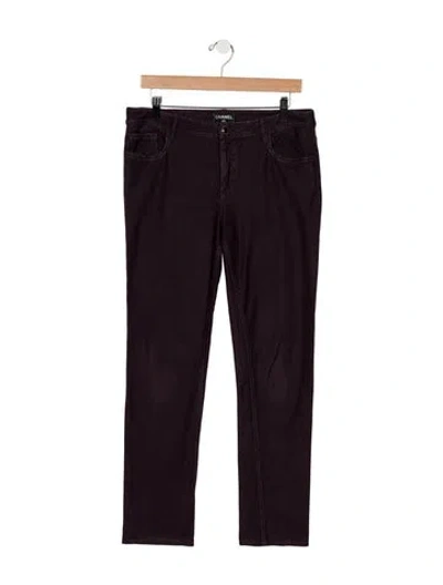 Pre-owned Chanel Vintage Straight Leg Pants In Purple
