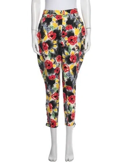 Pre-owned Chanel Vintage Straight Leg Pants In Red