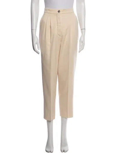 Pre-owned Chanel Vintage Straight Leg Pants In Yellow