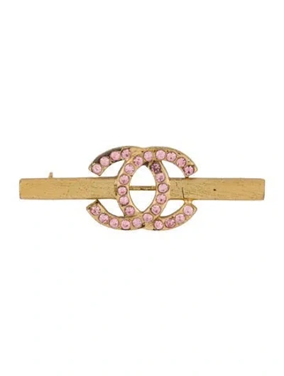 Pre-owned Chanel Vintage Strass Cc Brooch In Multi
