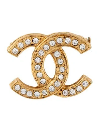 Pre-owned Chanel Vintage Strass Cc Brooch In Multi