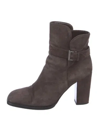 Pre-owned Chanel Vintage Suede Boots In Brown