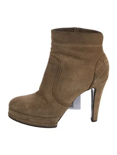 Pre-owned Chanel Vintage Suede Boots In Neutral