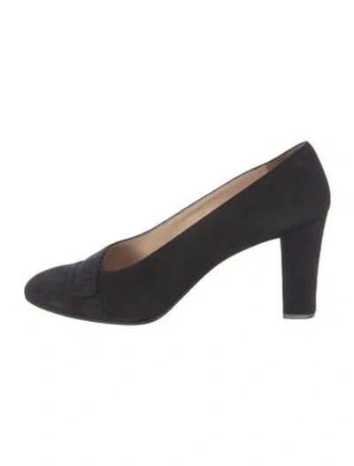 Pre-owned Chanel Vintage Suede Pumps In Black